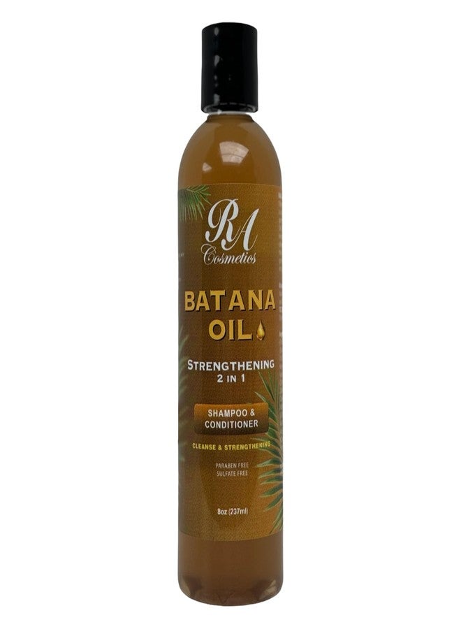 RA COSMETICS Batana Oil 2-in-1 Strengthening Shampoo & Conditioner - Promotes Hair Growth, Reduces Hair Thinning, Hydrates & Repairs Dry, Damaged Hair - Sulfate & Paraben-Free Natural Hair Care - 8oz