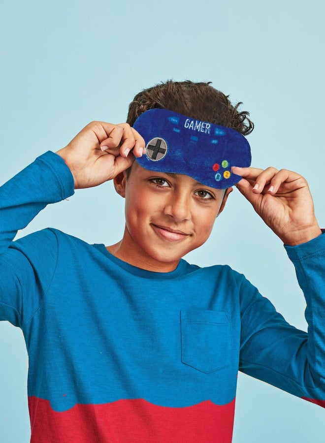 iscream Soft Comfort Satin-Lined Plush Pull-On Boys Sleep Mask, Video Gamer - Image 2