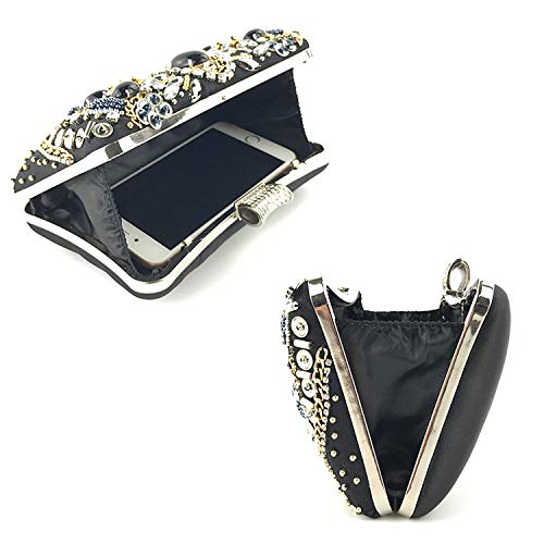Lanpet Women Clutches Crystal Rhinestone Evening Handbag Chain Strap Shoulder Bag - Image 4