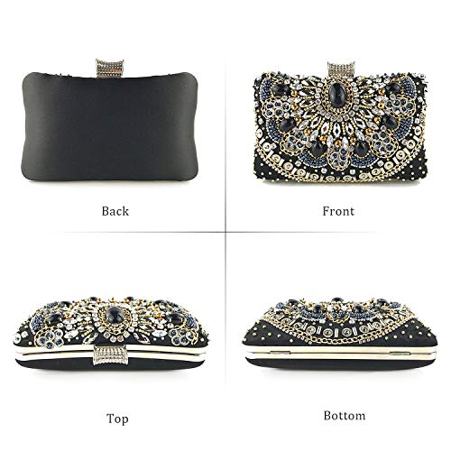 Lanpet Women Clutches Crystal Rhinestone Evening Handbag Chain Strap Shoulder Bag - Image 2