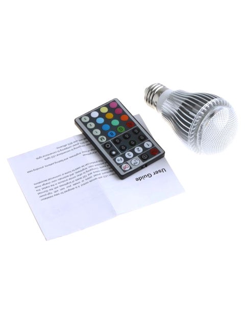 Colourful LED Light Bulb With Remote And User Manual Multicolour
