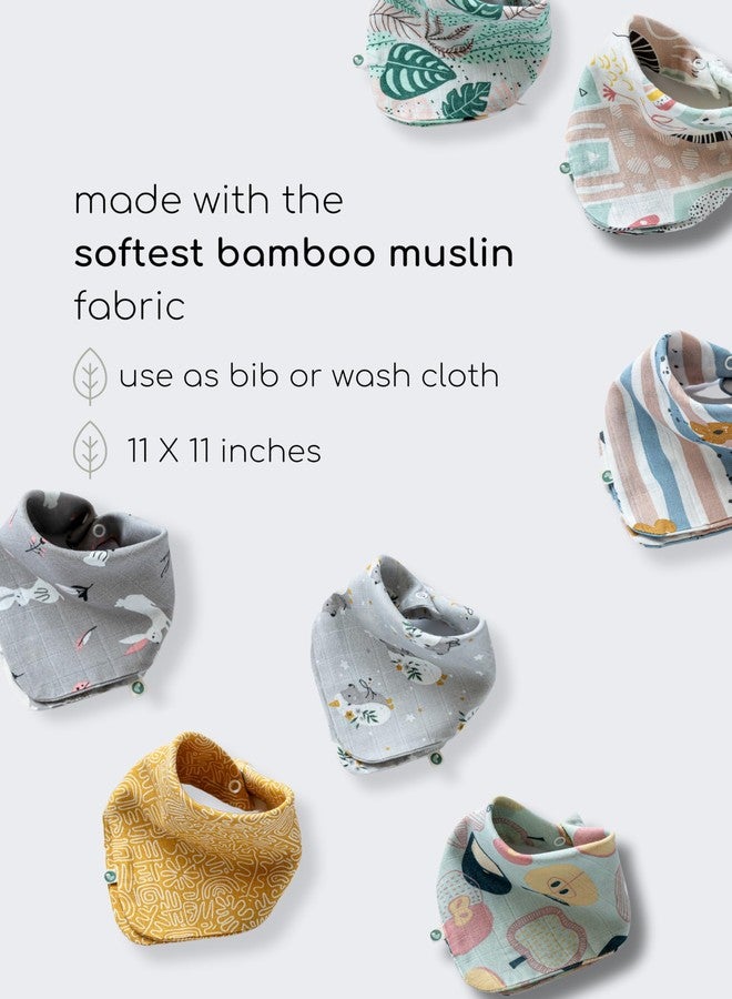 Cocoon Care Unisex Bamboo Muslin Dark Green double sided 2 in 1 Bib and Wash Cloth for Baby - Image 4