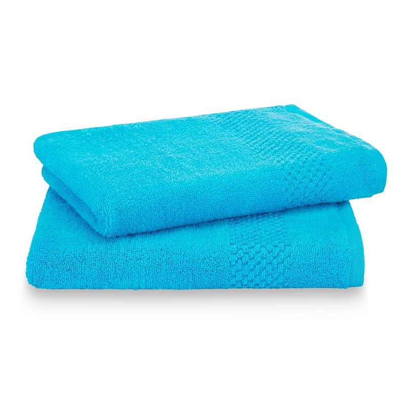 Spaces Essentials 2 Piece 450 GSM Cotton Hand Towel Set - Hawain Blue - Image 2