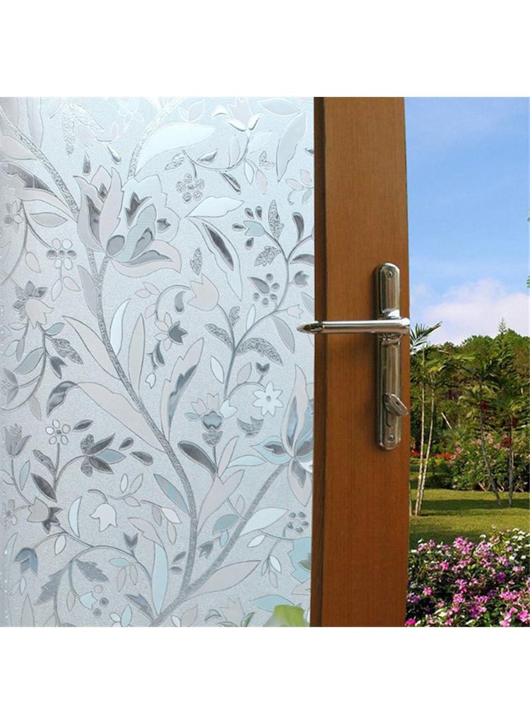 Y&D Window Film Decorative Privacy No Glue Flower Pattern Glass Sticker For Door Home House Ofiice Heat Control Anti UV 45 x 200 cm  - Image 1