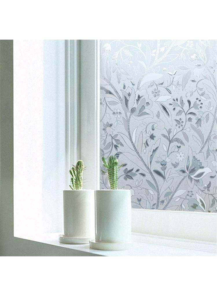 Y&D Window Film Decorative Privacy No Glue Flower Pattern Glass Sticker For Door Home House Ofiice Heat Control Anti UV 45 x 200 cm  - Image 3