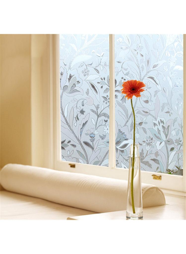 Y&D Window Film Decorative Privacy No Glue Flower Pattern Glass Sticker For Door Home House Ofiice Heat Control Anti UV 45 x 200 cm  - Image 2