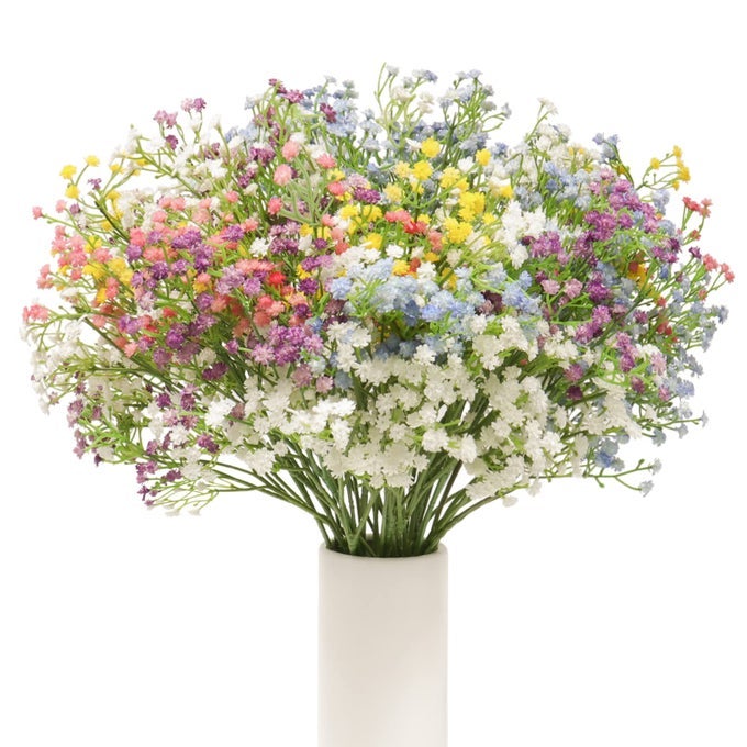 15 PCS Babys Breath Artificial Flowers Fake Babys Breath Flowers Artificial Bulk Gypsophila Bouquets Real Touch Faux Flowers for Wedding Floral Arrangement Party Home Decoration