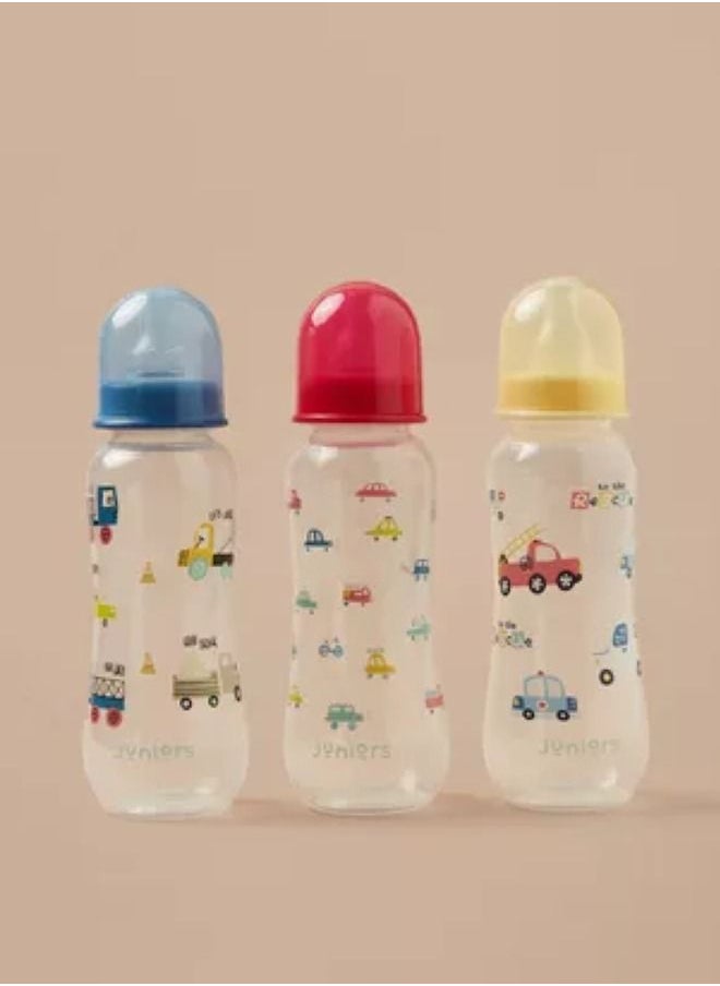 JUNIORS Printed Feeding Bottle Set 3-Piece 250 ML  - Image 2