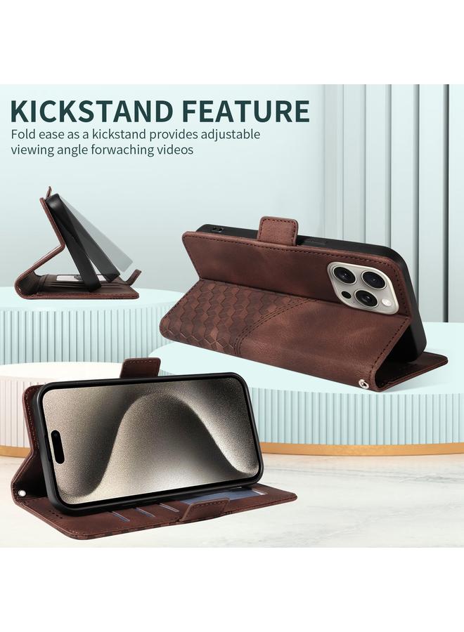 S-TOP Case For iPhone 12 Pro Max Embossed Rhombus Starry Leather Phone Case - Image 3