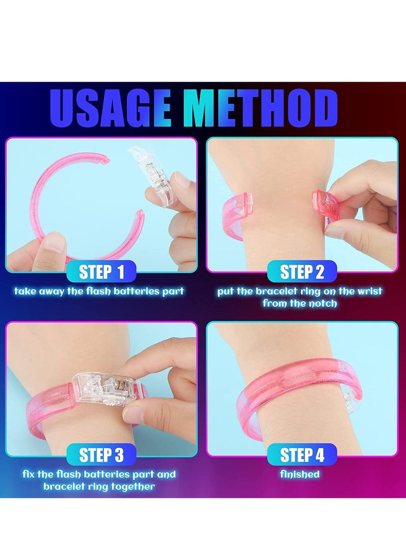Excefore 16 Packs Glow LED Bracelets Glow In The Dark Light up Bracelet Party Supplies for Kids Adults Flashing LED Bracelet Toy - Image 2