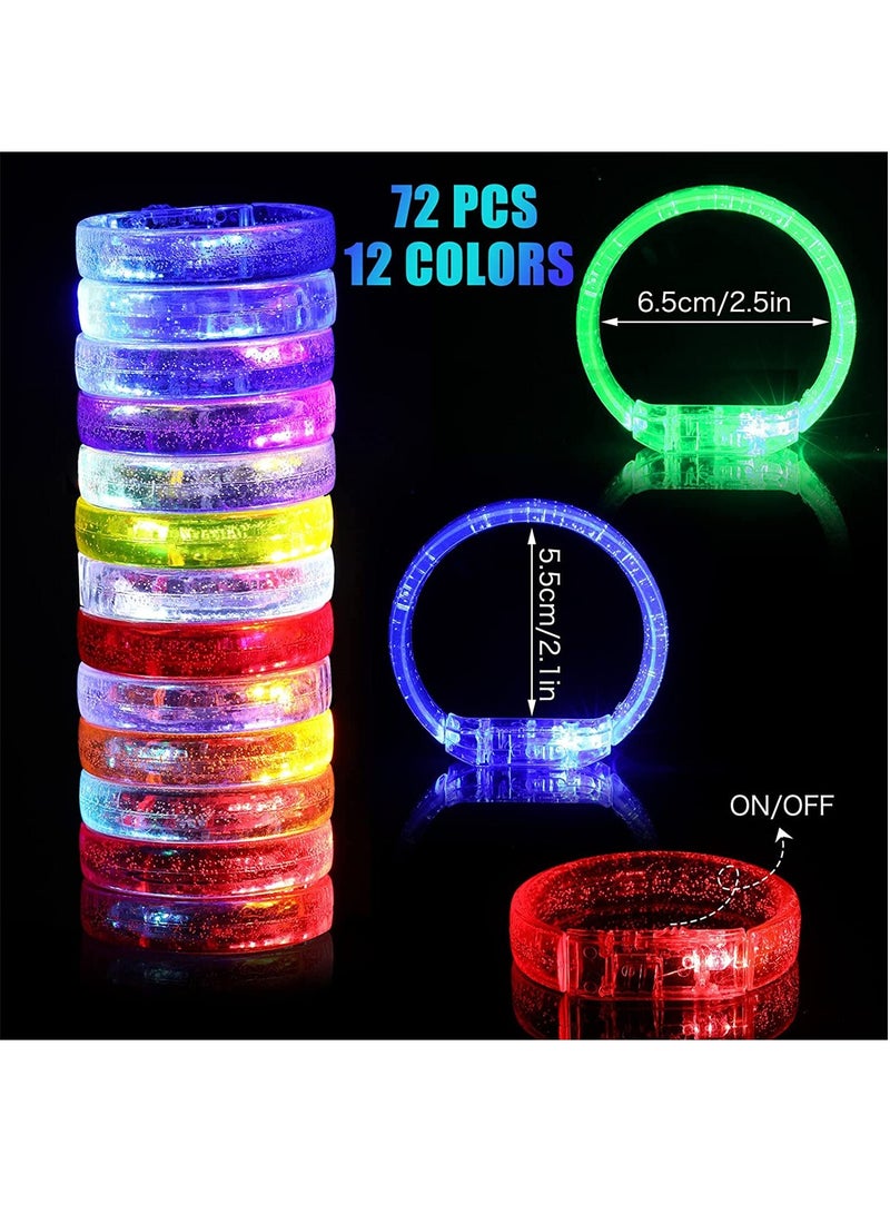 Excefore 16 Packs Glow LED Bracelets Glow In The Dark Light up Bracelet Party Supplies for Kids Adults Flashing LED Bracelet Toy - Image 4