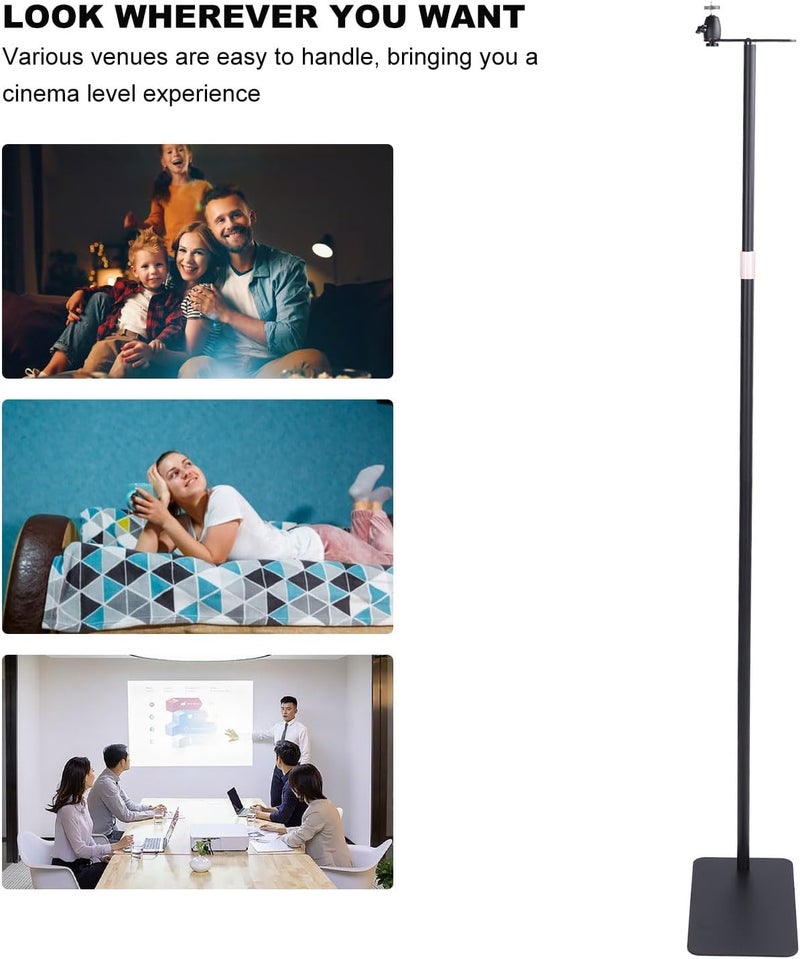 ZJchao Adjustable Height Projector Stand Heavy Duty Floor Mount with Wide Compatibility for Home Theater and Business Presentations Carbon Steel ABS 160cm - Image 1