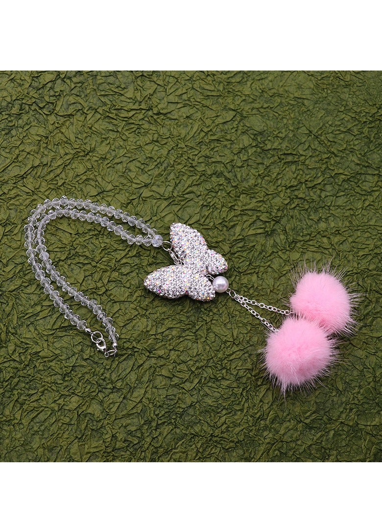 erfly, mink, hairball, crystal car ornaments, car mirror pendants, decorative pendants, creative car ornaments - Image 2