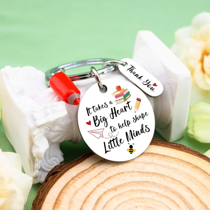 igvean Teacher Appreciation Gift Thank You Keychain Best Teacher Gifts End of Year Gifts for Teachers Women Birthday Christmas Valentine Gift for Teachers It Takes A Big Heart to Help Shape Little Minds - Image 5