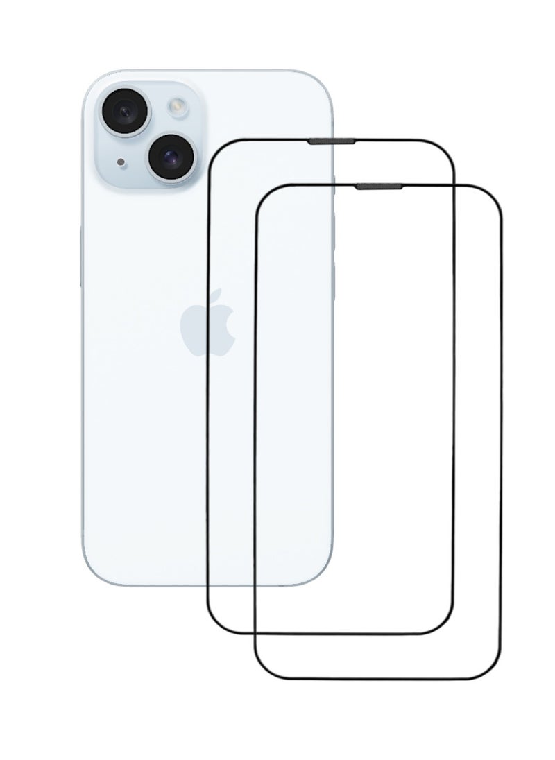 ACLIX 2 Pieces Antistatic ESD Dustproof Premium Quality High Definition Tempered Glass Screen Protector Designed For  iPhone 15 Plus - Image 1
