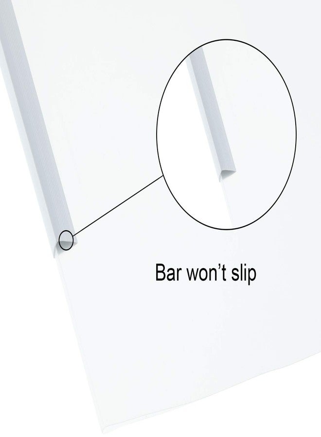 Pelopy 10 Pieces Binding Bars Slide Grip Binding Bars for School and Office Report Cover A4 Spine, 12 Inch, 40 Sheet Capacity(White) - Image 4