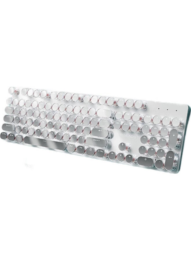 Eweadn V30 Wireless Bluetooth Tri-Mode Punk Mechanical Keyboard, Retro Gradient High Aesthetic, For Men And Women, E-Sports Gaming, Office, Desktop, Laptop Peripherals, Glacier Blue Retro - Image 3