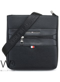 Tommy Hilfiger Plus Black Leather Tommy Hilfiger Crossbody Messenger Men Slim Bag  - Image 1