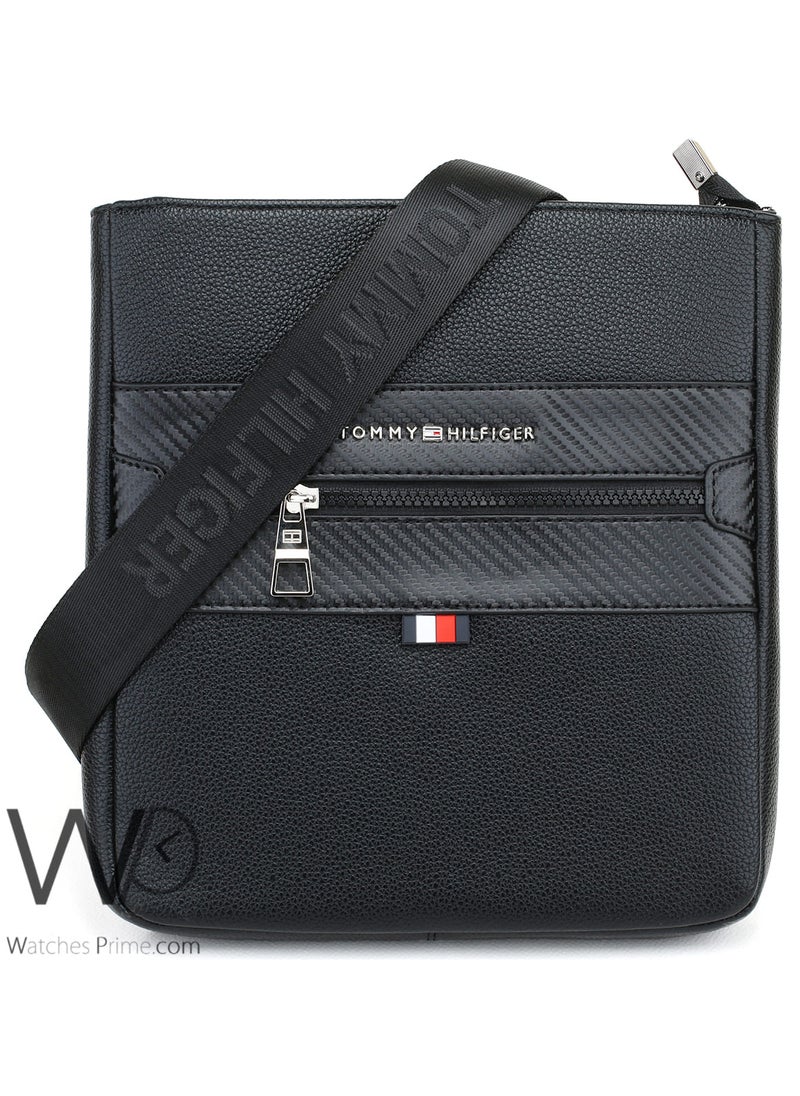 Tommy Hilfiger Plus Black Leather Tommy Hilfiger Crossbody Messenger Men Slim Bag  - Image 1