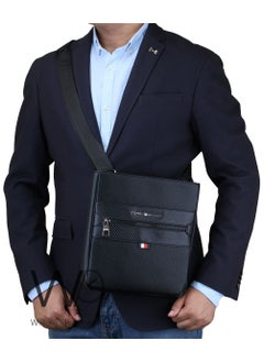 Tommy Hilfiger Plus Black Leather Tommy Hilfiger Crossbody Messenger Men Slim Bag  - Image 2
