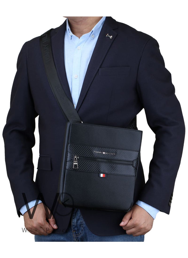 Tommy Hilfiger Plus Black Leather Tommy Hilfiger Crossbody Messenger Men Slim Bag  - Image 2