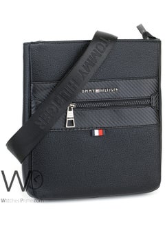 Tommy Hilfiger Plus Black Leather Tommy Hilfiger Crossbody Messenger Men Slim Bag  - Image 4