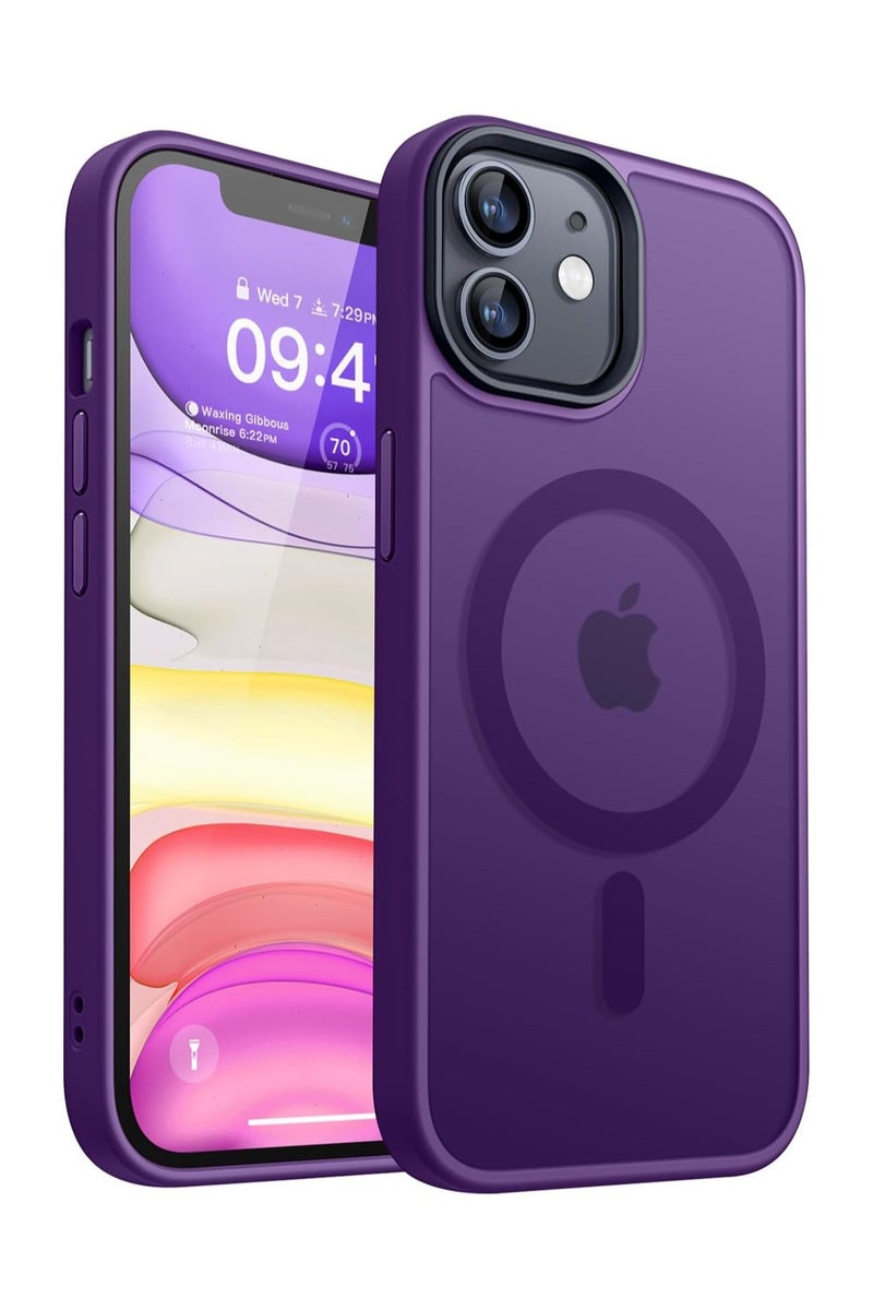 Denx Magnetic Case for iPhone 11 6.1-Inch Compatible with MagSafe, Translucent Matte Back Slim Shockproof Phone Cover (purple)