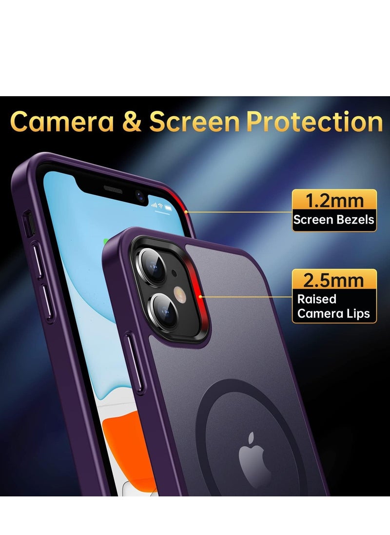 Denx - Magnetic Case for iPhone 11 6.1-Inch Compatible with MagSafe, Translucent Matte Back Slim Shockproof Phone Cover (purple) - Image 1