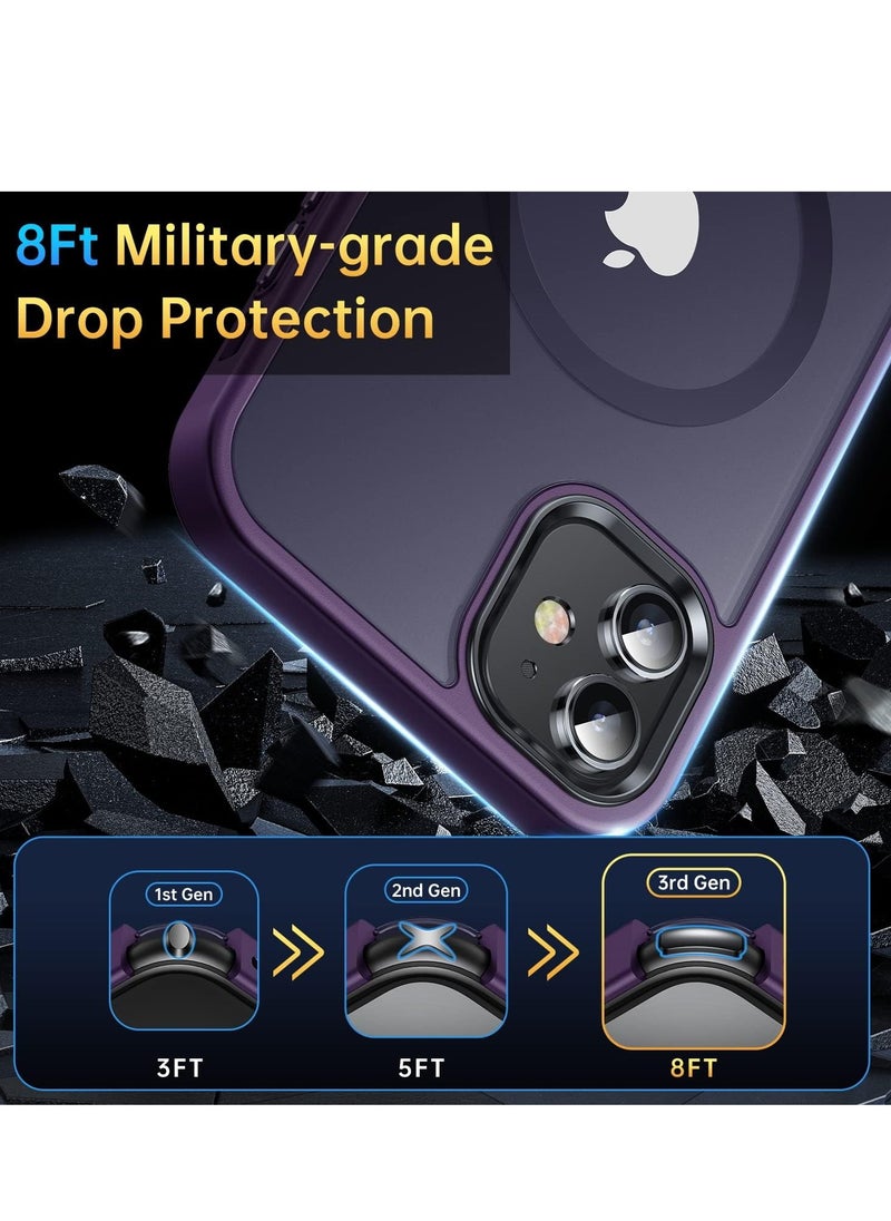 Denx - Magnetic Case for iPhone 11 6.1-Inch Compatible with MagSafe, Translucent Matte Back Slim Shockproof Phone Cover (purple) - Image 1