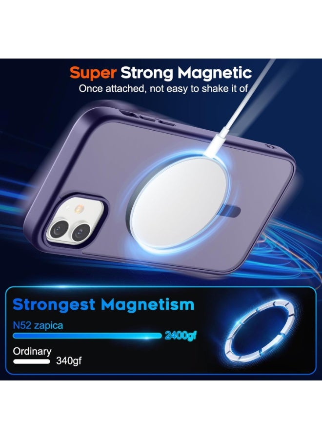 ACLIX Magnetic Case for iPhone 11 6.1-Inch Compatible with MagSafe, Translucent Matte Back Slim Shockproof Phone Cover (purple) - Image 2
