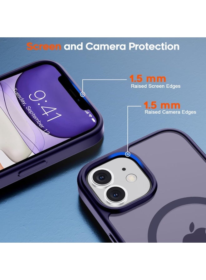 ACLIX Magnetic Case for iPhone 11 6.1-Inch Compatible with MagSafe, Translucent Matte Back Slim Shockproof Phone Cover (purple) - Image 4