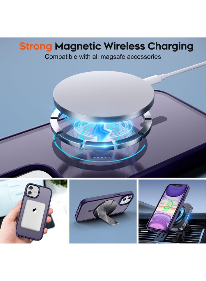 ACLIX Magnetic Case for iPhone 11 6.1-Inch Compatible with MagSafe, Translucent Matte Back Slim Shockproof Phone Cover (purple) - Image 3