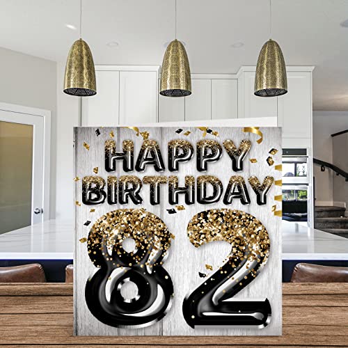Stuff4 82nd Birthday Card for Men - Black & Gold Glitter Balloons - Happy Birthday Cards for 82 Year Old Man Dad Papa Pop Pops Great Grandpa Gran, 5.7 x 5.7 Inch Eighty-Two Eighty-Second Greeting Cards Gift - Image 3