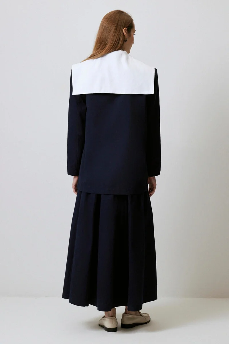 Touche Navy Collar Gabardine Jacket