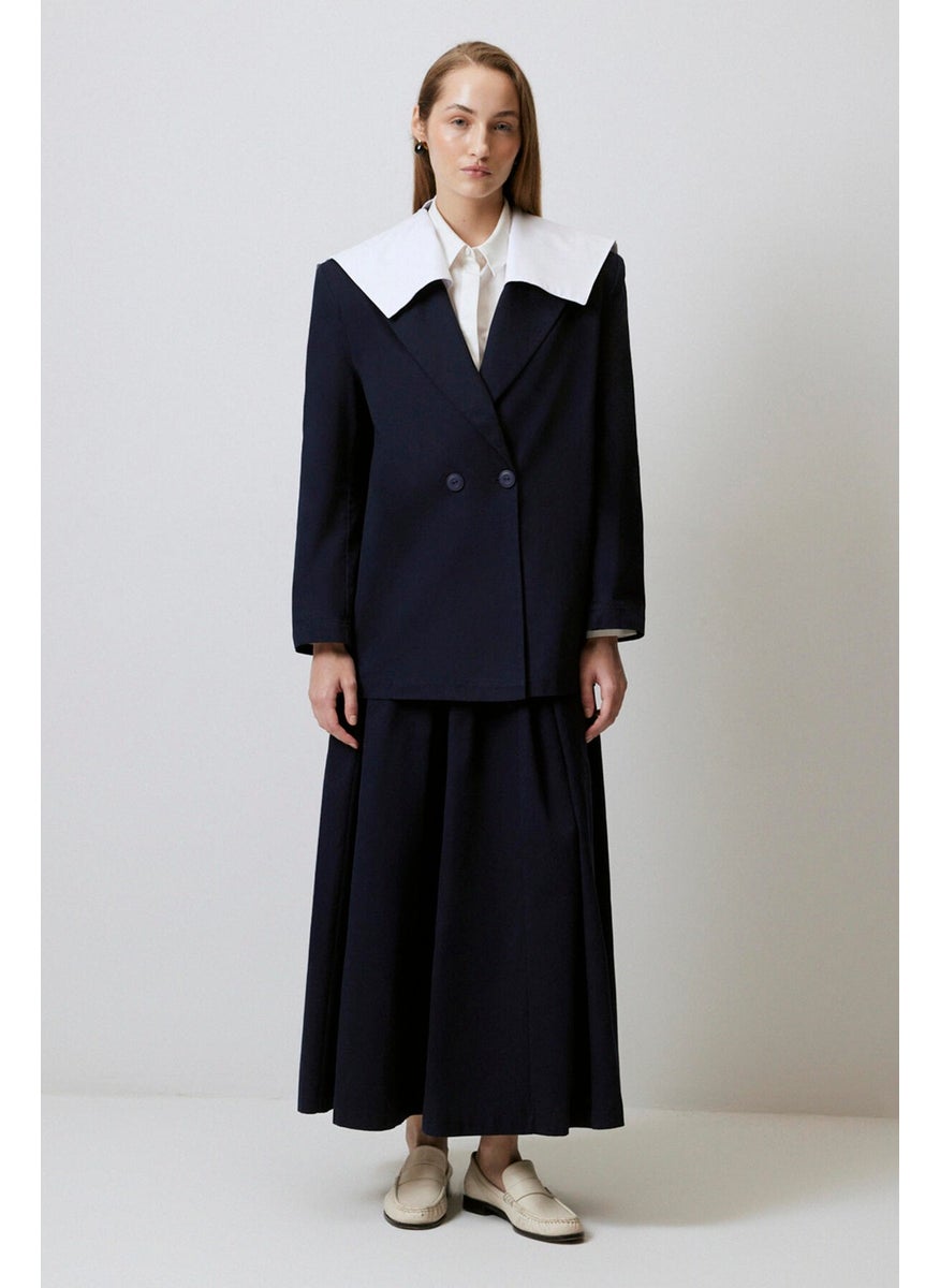 Touche - Navy Collar Gabardine Jacket - Image 1