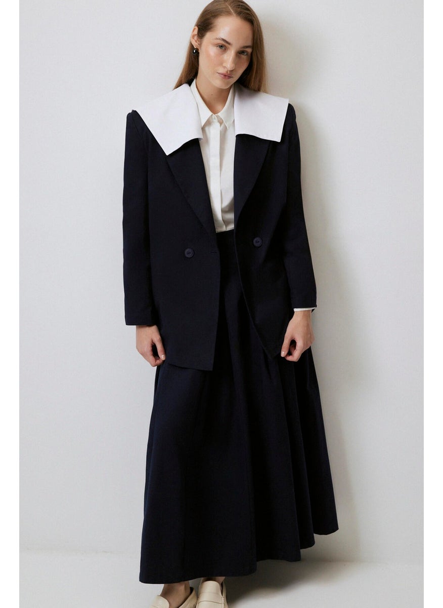 Touche - Navy Collar Gabardine Jacket - Image 1