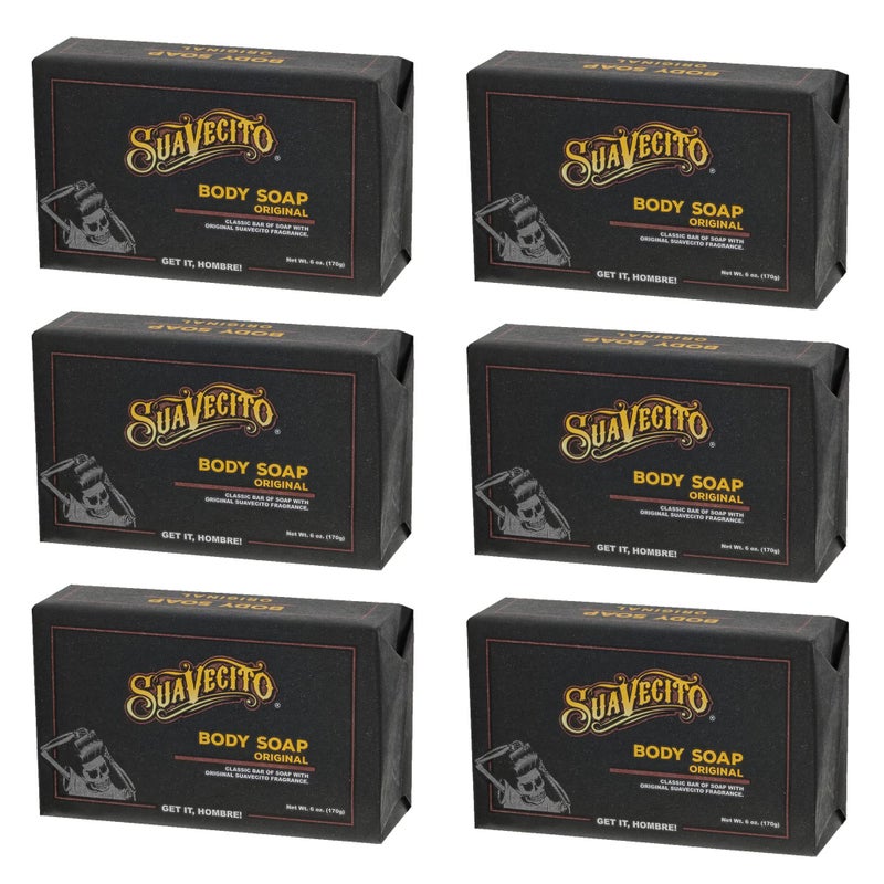 Suavecito Body & Hand Soap Bars Moisturizing With Masculine Original Fragrance 6 oz 6 Pack - Image 1