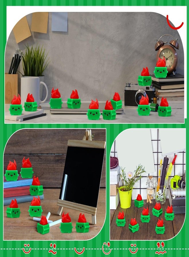 زينة حاوية قمامة صغيرة مشتعلة من سيمجوينج، هدايا تقدير للموظفين، هدايا شكر مضحكة بالجملة، تماثيل حاويات قمامة من الراتنج، إكسسوارات مكتبية لزملاء العمل والمعلمين (أخضر، 100 قطعة) - Image 4