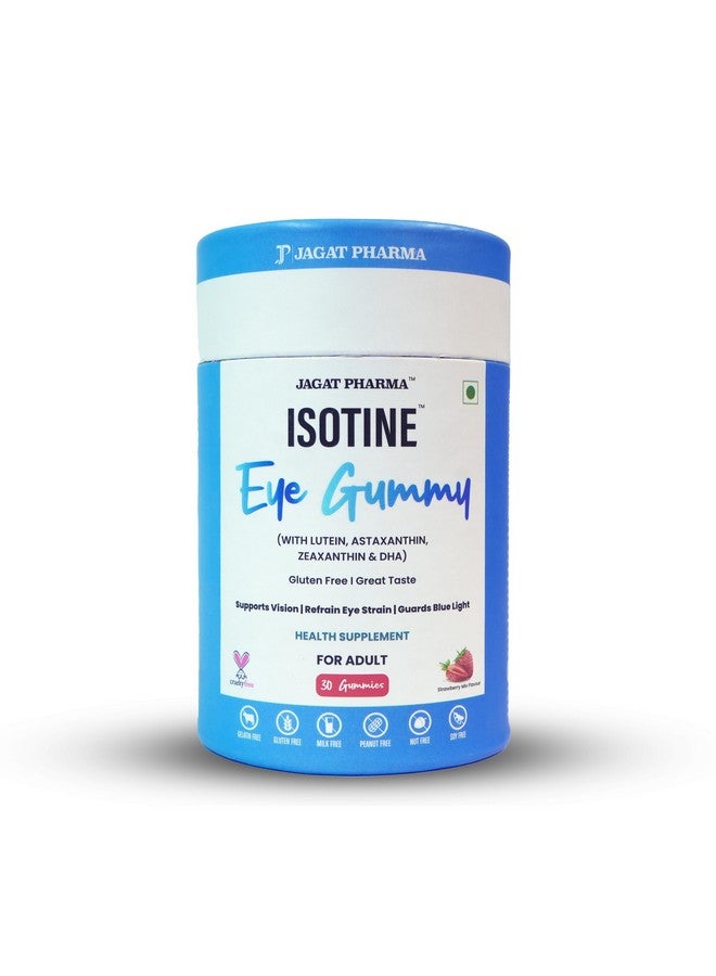 Jagat Pharma Isotine Eye Gummy with Lutein, Astaxanthin, Zeaxanthin & DHA, 30 Gummies, Gluten Free For Adults - Image 1