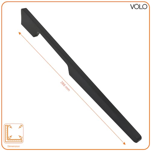 VOLO Wardrobe Handle, Wardrobe Door/Cabinet Door/Drawer Pull Handle/Door Pull Handle for Kitchen/Office/Bedroom/Winodw Sliding Closet. (SAC-40 288 MM/12 inch) (Black, 2) - Image 3