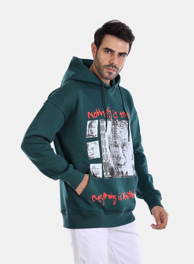 WHITE RABBIT Printed Hoodie With Kangaroo Pockets - Image 3