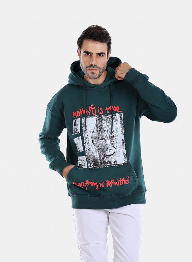 WHITE RABBIT Printed Hoodie With Kangaroo Pockets - Image 1