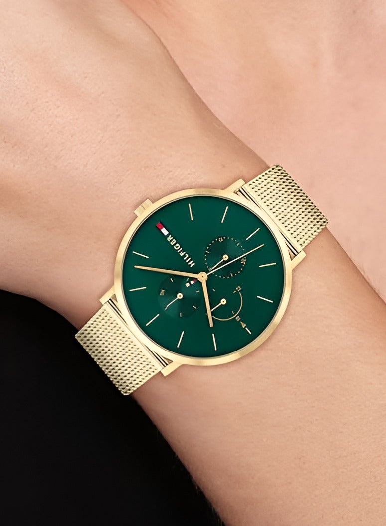 Tommy Hilfiger 1782766 Women's Analog Quartz Watch with Stainless Steel Strap - Green Dial - Image 4