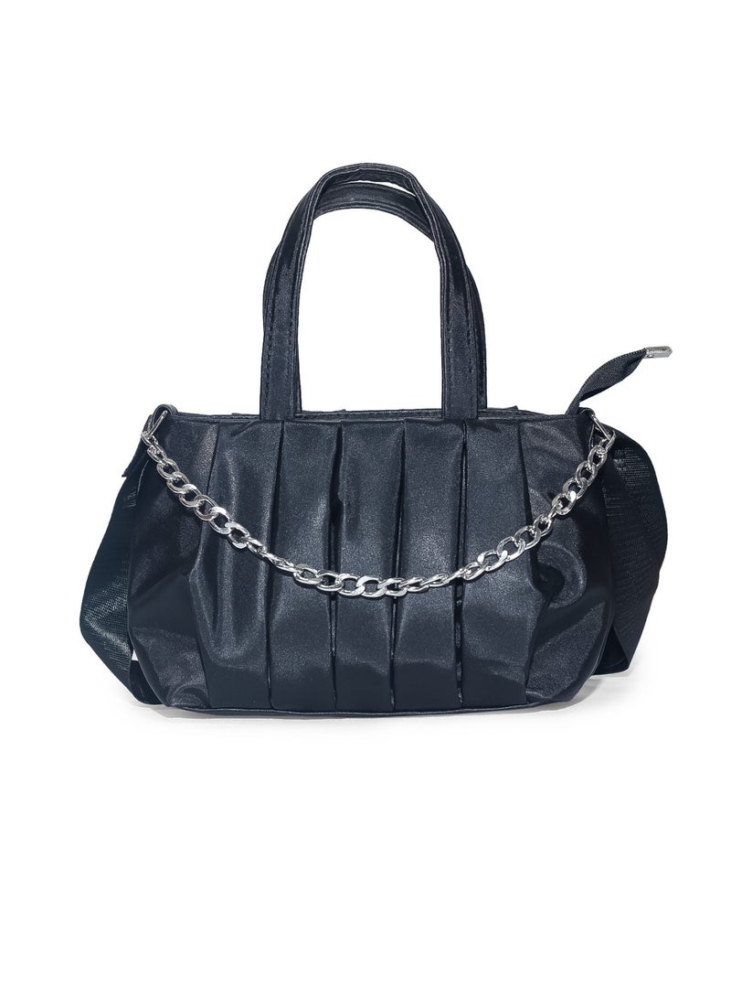 Stylish 2-Way Waterproof Crossbody & Hand Bag for Women with Metal Chain Detail - Image 1