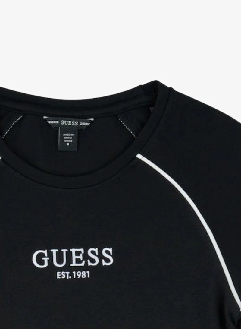 Guess black Youth Punto Milano Short Sleeve Mini Dress for Women | Best Price UAE