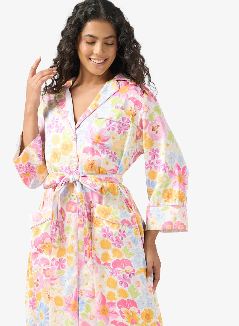 خزانة روب مطبوع بالزهور