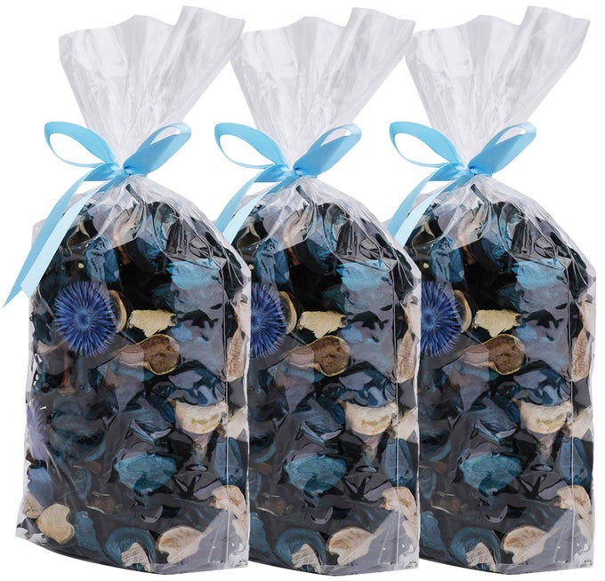 3 PACK POTPOURRI BAG OCEAN SCENT FRESH PERFUME SACHET OF DRIED FLOWER PETALS PERFECT BOWL AND VASE DECORATIVE FILLER FOR HOME OFFICE 5OZ BLUE