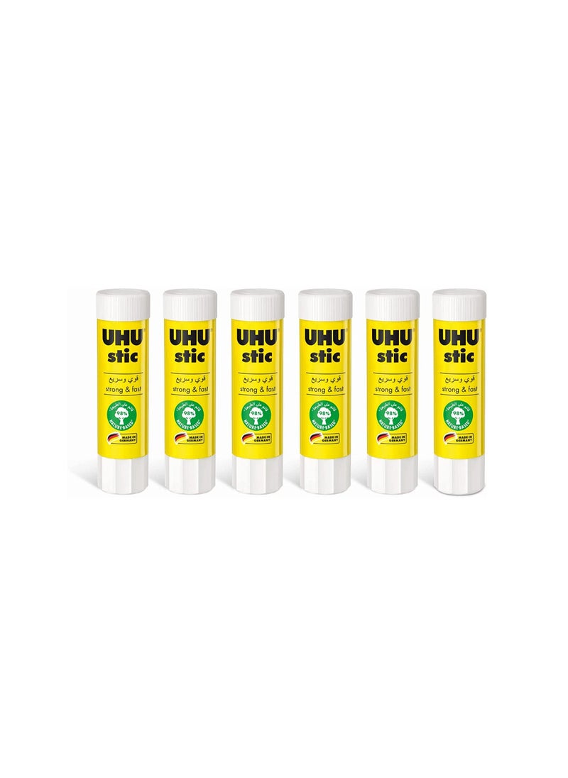 UHU - UHU Solvent Free Glue Stick  6 X 8.2G - Image 1