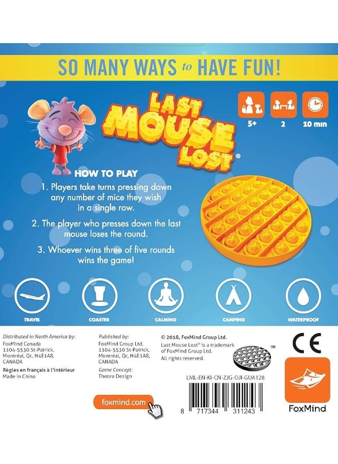 FoxMind Games - FoxMind Games: Last Mouse Lost Game - The Original Push Pop Bubble Popping Sensory Pop It Fidget Toy Game - Autism ADHD Special Needs Stress Reliever & Fine Motor Learning [Amazon Exclusive] - Image 1