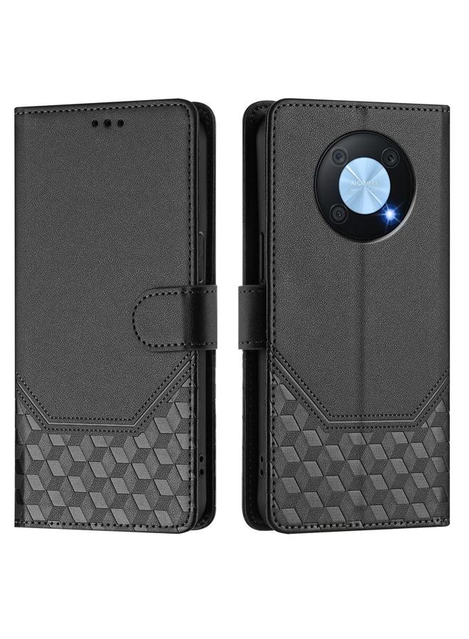 اس-توب جراب لهاتف Huawei nova Y90 مصنوع من الجلد بنقش قرص العسل بتقنية RFID - Image 2